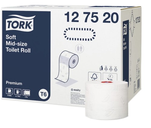 Mid-size miękki  2-warstwowy papier toaletowy - 27 rolek - TORK